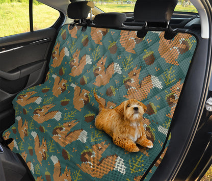 Squirrel Knitted Pattern Print Pet Car Back Seat Cover