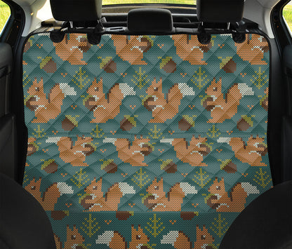 Squirrel Knitted Pattern Print Pet Car Back Seat Cover