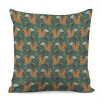 Squirrel Knitted Pattern Print Pillow Cover