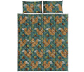 Squirrel Knitted Pattern Print Quilt Bed Set
