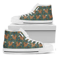 Squirrel Knitted Pattern Print White High Top Sneakers