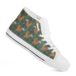 Squirrel Knitted Pattern Print White High Top Shoes