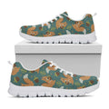 Squirrel Knitted Pattern Print White Running Shoes