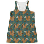 Squirrel Knitted Pattern Print Women's Racerback Tank Top