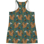 Squirrel Knitted Pattern Print Women's Racerback Tank Top