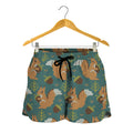 Squirrel Knitted Pattern Print Women's Shorts
