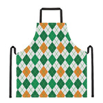 St Patrick's Day Argyle Pattern Print Apron