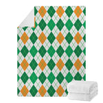 St Patrick's Day Argyle Pattern Print Blanket