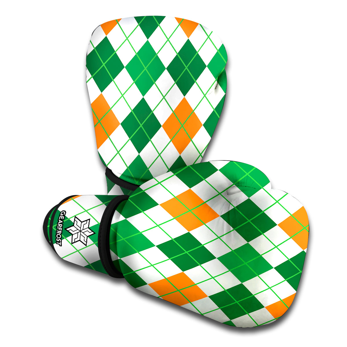 St Patrick's Day Argyle Pattern Print Boxing Gloves