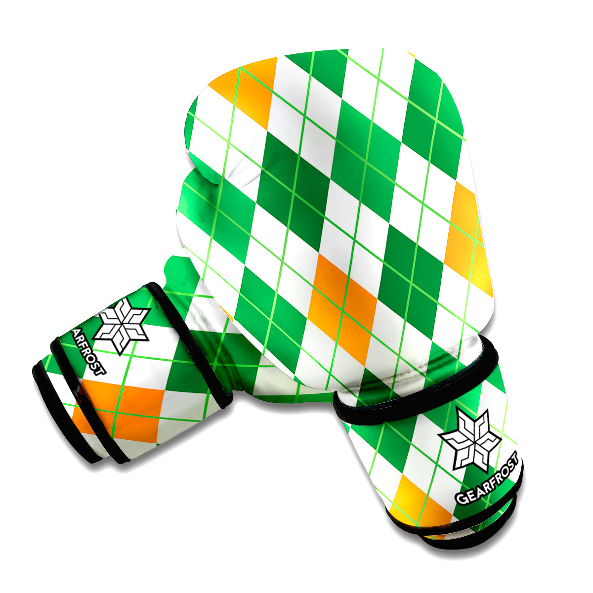 St Patrick's Day Argyle Pattern Print Boxing Gloves