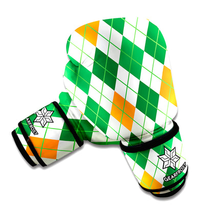 St Patrick's Day Argyle Pattern Print Boxing Gloves