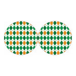 St Patrick's Day Argyle Pattern Print Car Coasters
