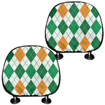 St Patrick's Day Argyle Pattern Print Car Headrest Covers