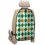 St Patrick's Day Argyle Pattern Print Car Seat Organizers