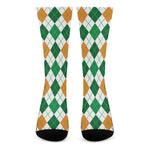 St Patrick's Day Argyle Pattern Print Crew Socks