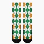 St Patrick's Day Argyle Pattern Print Crew Socks