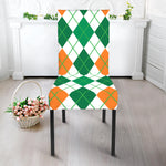 St Patrick's Day Argyle Pattern Print Dining Chair Slipcover