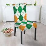 St Patrick's Day Argyle Pattern Print Dining Chair Slipcover