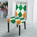 St Patrick's Day Argyle Pattern Print Dining Chair Slipcover