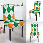 St Patrick's Day Argyle Pattern Print Dining Chair Slipcover