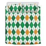 St Patrick's Day Argyle Pattern Print Duvet Cover Bedding Set