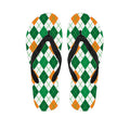 St Patrick's Day Argyle Pattern Print Flip Flops