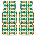 St Patrick's Day Argyle Pattern Print Front and Back Car Floor Mats