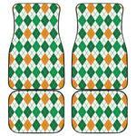St Patrick's Day Argyle Pattern Print Front and Back Car Floor Mats