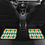 St Patrick's Day Argyle Pattern Print Front and Back Car Floor Mats