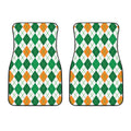 St Patrick's Day Argyle Pattern Print Front Car Floor Mats