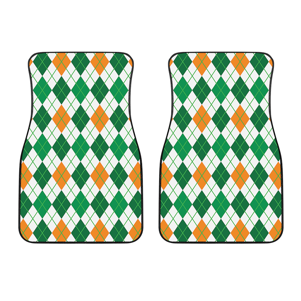 St Patrick's Day Argyle Pattern Print Front Car Floor Mats