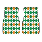 St Patrick's Day Argyle Pattern Print Front Car Floor Mats