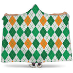 St Patrick's Day Argyle Pattern Print Hooded Blanket