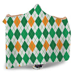 St Patrick's Day Argyle Pattern Print Hooded Blanket