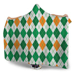 St Patrick's Day Argyle Pattern Print Hooded Blanket