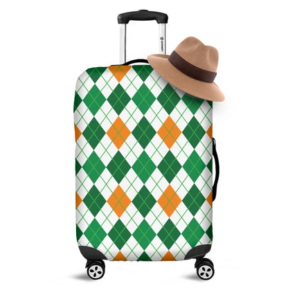St Patrick's Day Argyle Pattern Print Luggage Cover