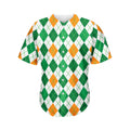 St Patrick's Day Argyle Pattern Print Men's Baseball Jersey