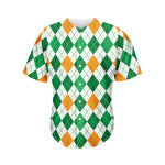 St Patrick's Day Argyle Pattern Print Men's Baseball Jersey