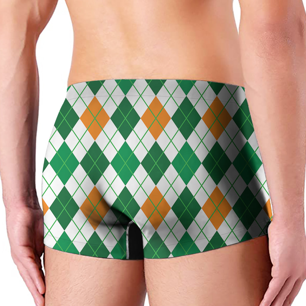 St Patrick's Day Argyle Pattern Print Men's Boxer Briefs