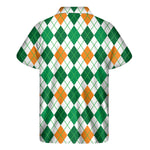 St Patrick's Day Argyle Pattern Print Men's Short Sleeve Shirt
