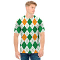 St Patrick's Day Argyle Pattern Print Men's T-Shirt