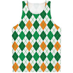 St Patrick's Day Argyle Pattern Print Men's Tank Top