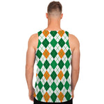 St Patrick's Day Argyle Pattern Print Men's Tank Top