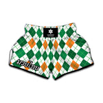 St Patrick's Day Argyle Pattern Print Muay Thai Boxing Shorts