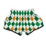 St Patrick's Day Argyle Pattern Print Muay Thai Boxing Shorts