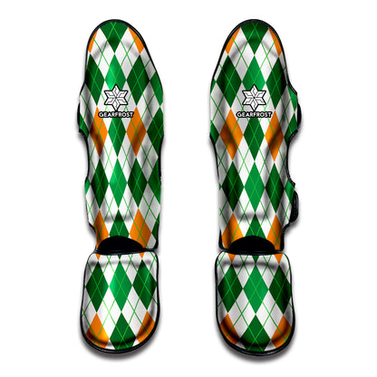 St Patrick's Day Argyle Pattern Print Muay Thai Shin Guard