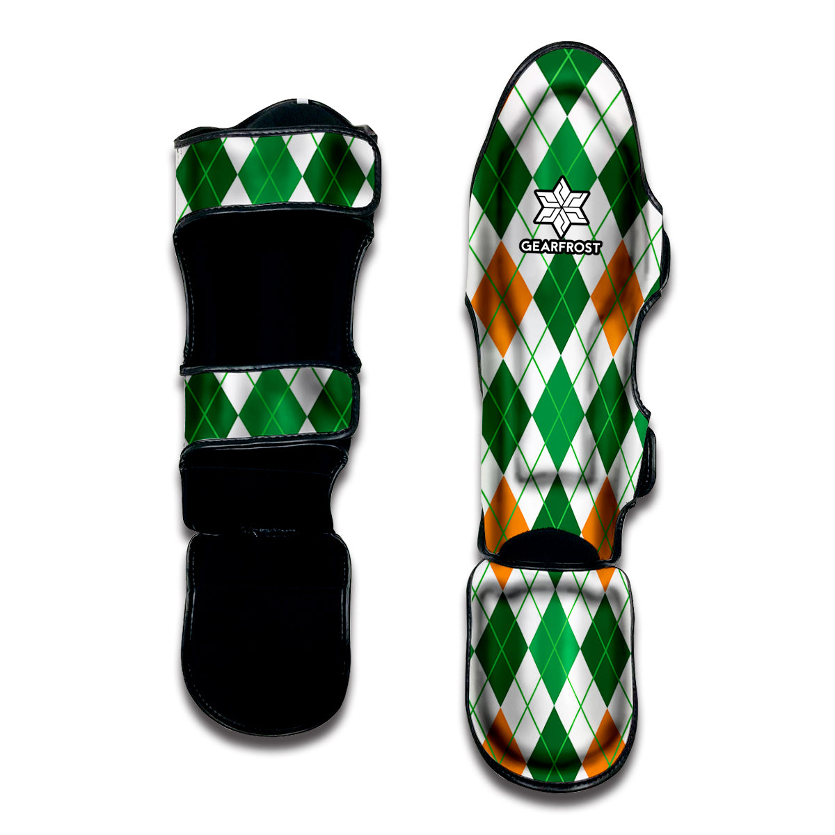St Patrick's Day Argyle Pattern Print Muay Thai Shin Guard