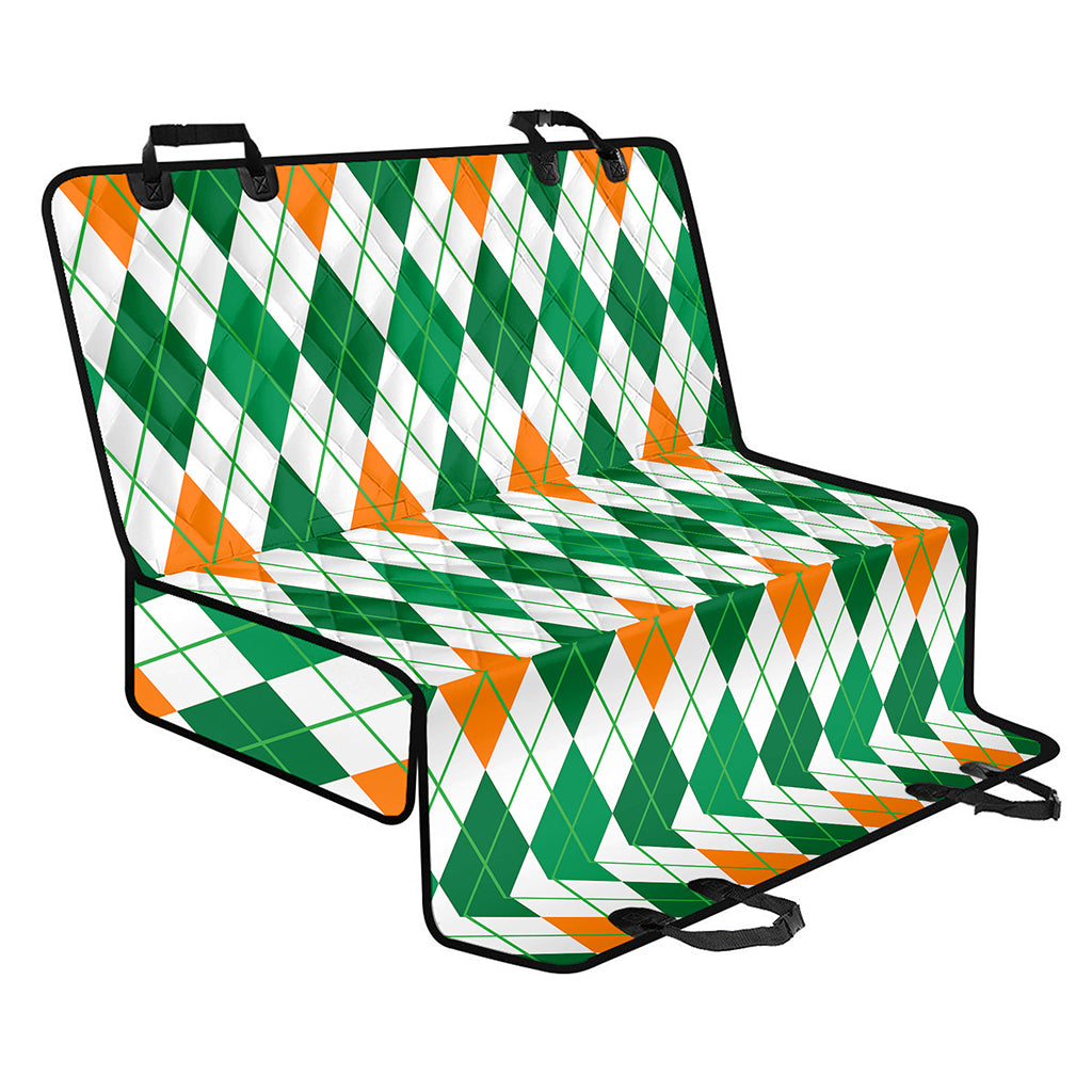 St Patrick's Day Argyle Pattern Print Pet Car Back Seat Cover