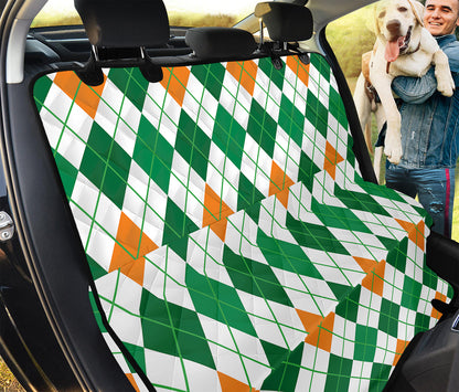 St Patrick's Day Argyle Pattern Print Pet Car Back Seat Cover