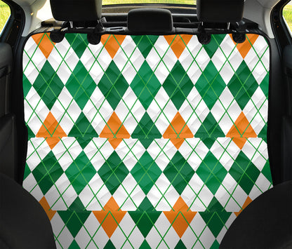 St Patrick's Day Argyle Pattern Print Pet Car Back Seat Cover